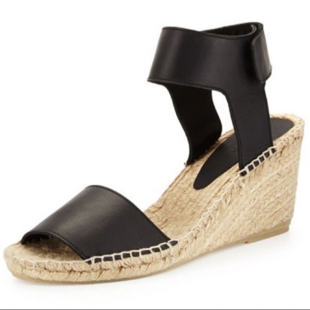 Vince Size 9 Sophie Espadrille Wedge Leather Sandals 3" Heels Women's Open Toe - Picture 6 of 7